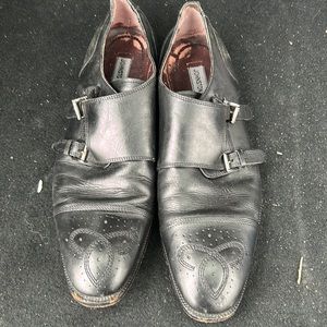 Johnston & Murphy Black Monk Strap Shoes Size 10